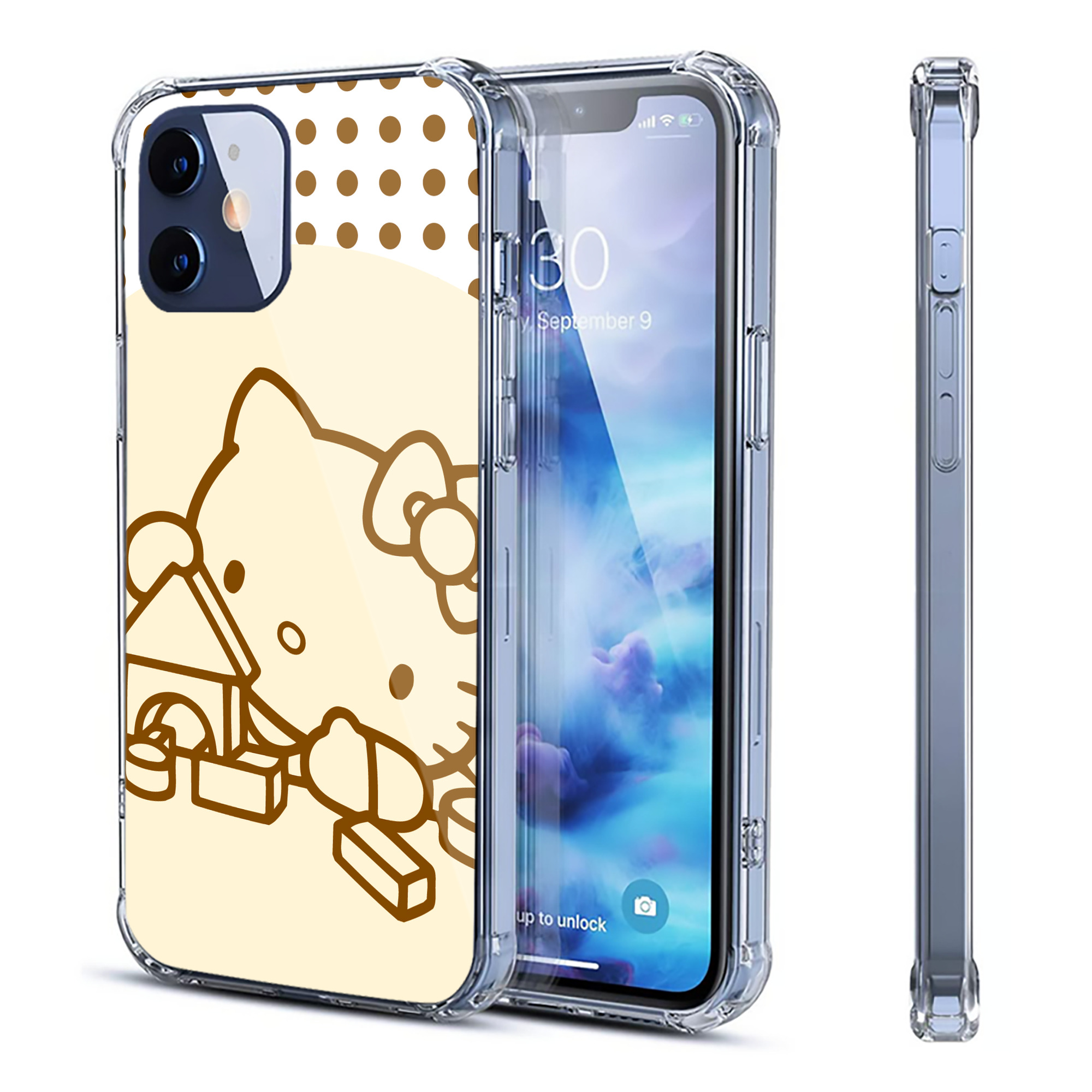 （画像用） Hello Kitty ハローキティ 【iPhone 12シリーズ対応】透明スマホケース（クリアソフトケース）